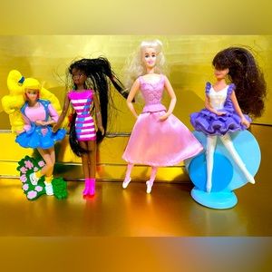 BARBIE VTG 90’s MCDONALD’S HAPPY MEAL TOY BUNDLE OF 4 MATTEL PVC FIGURINES